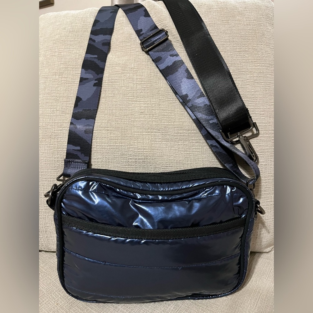 Haute Shore Drew Navy puffer Crossbody Bag with 2 straps